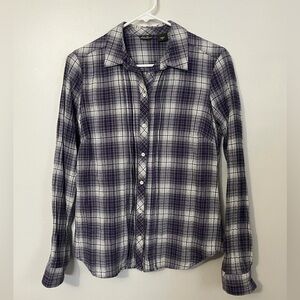 Eddie Bauer Purple Plaid Button Down Shirt